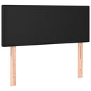 sengegavl med LED-lys 100x5x78/88 cm kunstlæder sort