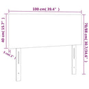 sengegavl med LED-lys 100x5x78/88 cm kunstlæder sort