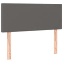 sengegavl med LED-lys 100x5x78/88 cm kunstlæder grå