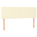 sengegavl med LED-lys 144x5x78/88 cm kunstlæder cremefarvet