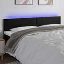 sengegavl med LED-lys 160x5x78/88 cm kunstlæder sort