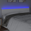 sengegavl med LED-lys 160x5x78/88 cm kunstlæder hvid