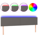 sengegavl med LED-lys 160x5x78/88 cm kunstlæder grå