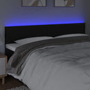 sengegavl med LED-lys 180x5x78/88 cm kunstlæder sort