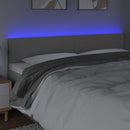 sengegavl med LED-lys 180x5x78/88 cm kunstlæder grå