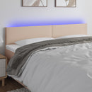 sengegavl med LED-lys 180x5x78/88cm kunstlæder cappuccinofarvet