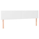 sengegavl med LED-lys 200x5x78/88 cm kunstlæder hvid