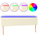 sengegavl med LED-lys 200x5x78/88 cm kunstlæder cremefarvet