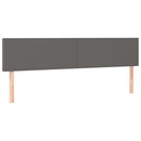 sengegavl med LED-lys 200x5x78/88 cm kunstlæder grå