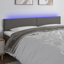 sengegavl med LED-lys 200x5x78/88 cm kunstlæder grå