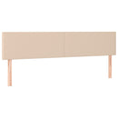 sengegavl med LED-lys 200x5x78/88cm kunstlæder cappuccinofarvet