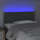 sengegavl med LED-lys 80x5x78/88 cm stof mørkegrå