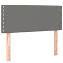 sengegavl med LED-lys 80x5x78/88 cm stof mørkegrå