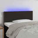 sengegavl med LED-lys 90x5x78/88 cm stof sort