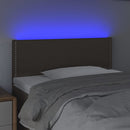 sengegavl med LED-lys 90x5x78/88 cm stof gråbrun