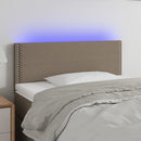 sengegavl med LED-lys 90x5x78/88 cm stof gråbrun
