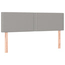 sengegavl med LED-lys 144x5x78/88 cm stof lysegrå