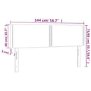 sengegavl med LED-lys 144x5x78/88 cm stof mørkegrå