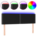 sengegavl med LED-lys 144x5x78/88 cm stof sort