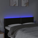 sengegavl med LED-lys 144x5x78/88 cm stof sort