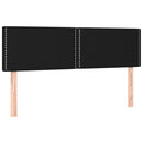 sengegavl med LED-lys 144x5x78/88 cm stof sort