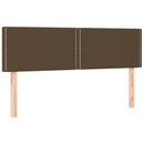 sengegavl med LED-lys 144x5x78/88 cm stof mørkebrun