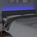 sengegavl med LED-lys 180x5x78/88 cm stof mørkegrå