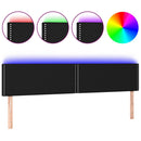 sengegavl med LED-lys 200x5x78/88 cm stof sort