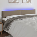 sengegavl med LED-lys 200x5x78/88 cm stof gråbrun