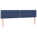 sengegavl med LED-lys 200x5x78/88 cm stof blå