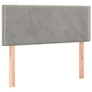 sengegavl med LED-lys 80x5x78/88 cm velour lysegrå