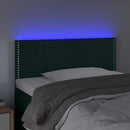 sengegavl med LED-lys 80x5x78/88 cm velour mørkegrøn