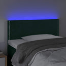 sengegavl med LED-lys 100x5x78/88 cm fløjl mørkegrøn
