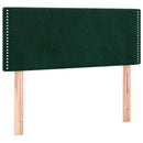 sengegavl med LED-lys 100x5x78/88 cm fløjl mørkegrøn