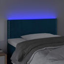 sengegavl med LED-lys 100x5x78/88 cm fløjl mørkeblå