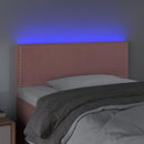 sengegavl med LED-lys 100x5x78/88 cm fløjl lyserød