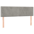 sengegavl med LED-lys 144x5x78/88 cm fløjl lysegrå