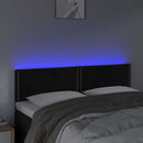 sengegavl med LED-lys 144x5x78/88 cm fløjl sort