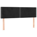 sengegavl med LED-lys 144x5x78/88 cm fløjl sort