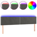 sengegavl med LED-lys 160x5x78/88 cm velour mørkegrå