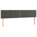 sengegavl med LED-lys 160x5x78/88 cm velour mørkegrå