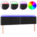 sengegavl med LED-lys 160x5x78/88 cm velour sort