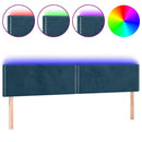 sengegavl med LED-lys 180x5x78/88 cm fløjl mørkeblå