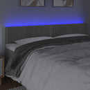 sengegavl med LED-lys 200x5x78/88 cm fløjl lysegrå