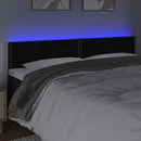 sengegavl med LED-lys 200x5x78/88 cm velour sort