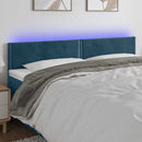 sengegavl med LED-lys 200x5x78/88 cm fløjl mørkeblå