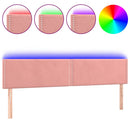 sengegavl med LED-lys 200x5x78/88 cm velour lyserød