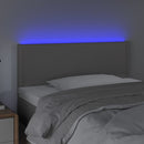 sengegavl med LED-lys 80x5x78/88 cm kunstlæder grå