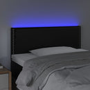 sengegavl med LED-lys 90x5x78/88 cm kunstlæder sort