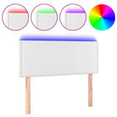 sengegavl med LED-lys 100x5x78/88 cm kunstlæder hvid